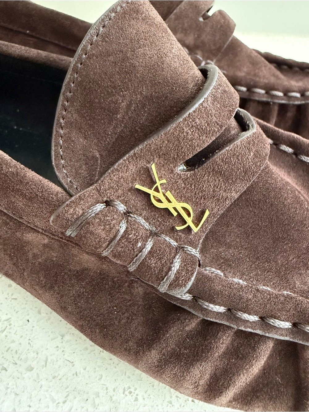 SAINT LAURENT YSL Le Loafer Brown Suede Penny Loafers Size EU 39 US 9 - Picture 10 of 10